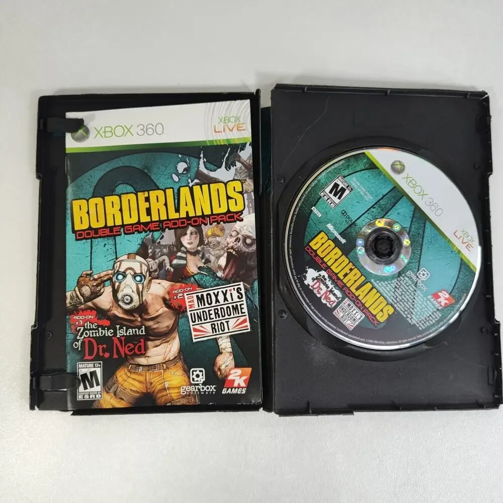 Borderlands Double Game Add-On Pack (Xbox 360 2010) Complete Tested Working‎